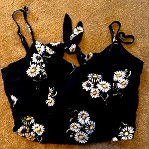 Divided sunflower crop top